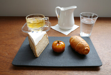 korean cafe dessert plate tea korea cake