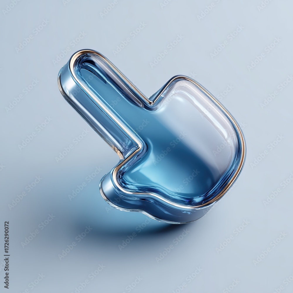 Fototapete 3d click pointer cursor arrow icon on transparent background, digital interface and navigation symbo