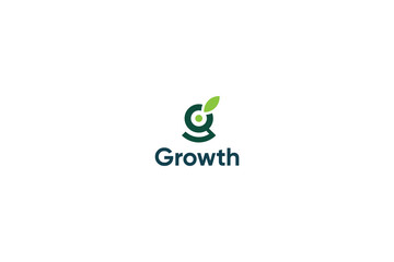 Letter g Plant growth eco friendly natural leafy botanical logo