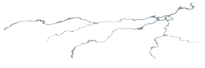 Realistic lightning bolt with glowing electric light isolated on a transparent background. High-resolution thunder and storm energy effect suitable for digital design, photo editing.