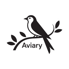 Minimalist Aviary Bird Icon Illustration