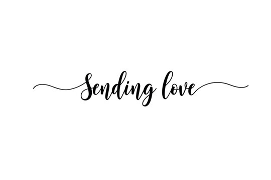 Sending love heartfelt message graphic design minimalist style white background inspirational concept. Vector illustration