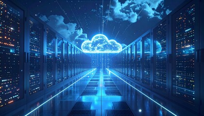 Global digital finance concept: stock market graph and data visualization on a futuristic blue computer screen backdrop