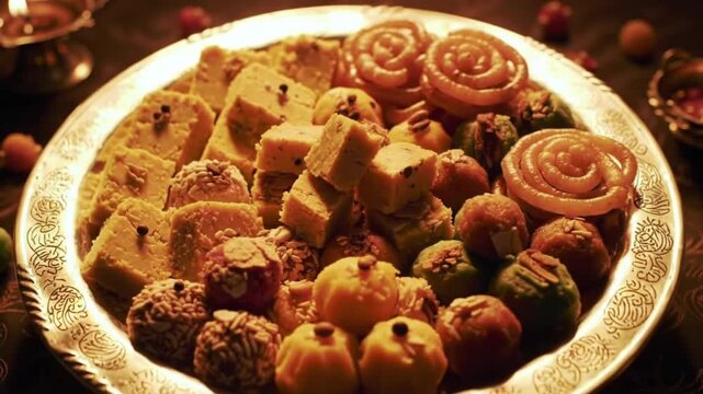 Assortment of Traditional Indian Sweets (Mithai)