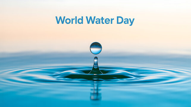 A water droplet creates ripples on a calm surface, symbolizing World Water Day