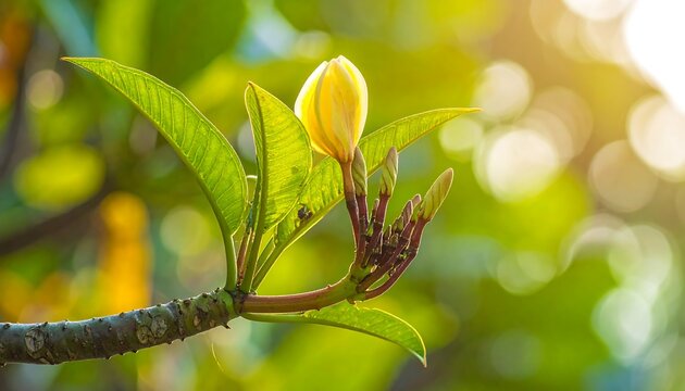 Vibrant yellow flower bud