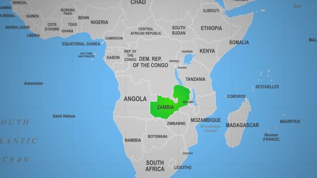 Zambia aerial landscape of rivers valleys animation countryside