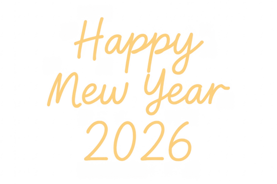 Happy new year 2026 greeting text celebrating future holiday
