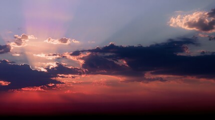 peace. A breathtaking sunset sky panorama with vibrant warm hues and glowing clouds. inspiring travel planning, travel magazines, designed for travel destination branding, inspires travel planning.