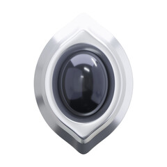 Abstract Black Stone in Silver Setting