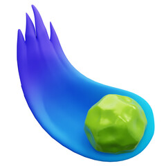 Abstract Green Rock with Blue Gradient Trail