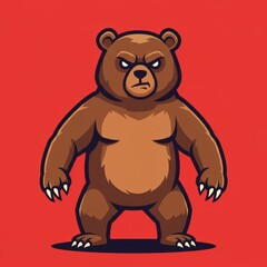 Bear mascot illustration with strong and fierce style. Perfect for esport logo, sports team emblem, gaming character, and branding design.