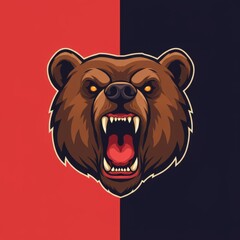 Bear mascot illustration with strong and fierce style. Perfect for esport logo, sports team emblem, gaming character, and branding design.
