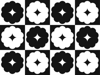 Monochrome Floral Grid Arrangement