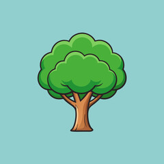 vector tree with green leaves