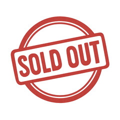 Sold out red stamp clipart with transparent background perfect for black friday sales and promotions in png format
