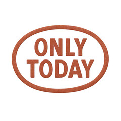 Only today text in brown glitter style with oval border clipart on transparent background for black friday sale png