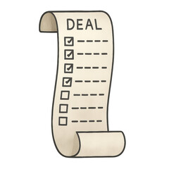 Black Friday deal clipart png transparent checklist with marked boxes on curled paper scroll for sale promotion design