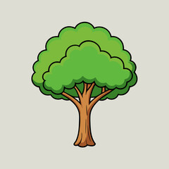 vector tree with green leaves