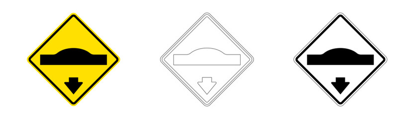 Speed Bump Ahead Traffic Sign in Vector Format