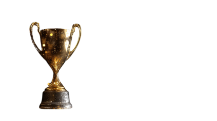 gold trophy cup on white background