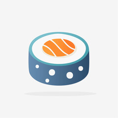 Stylized Sushi Roll Illustration: Culinary Art Depicting Seafood and Rice Delight © concept9