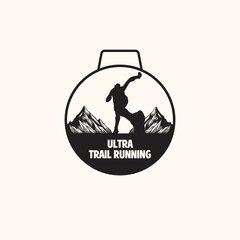 trail run medal design logo veftor image