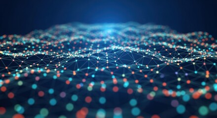 Abstract technological network background with connection lines and dots concept