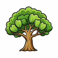 green tree isolated on white