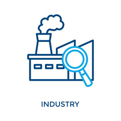 Industry Icon Outline Color Style. Vector Illustration For Graphic Design