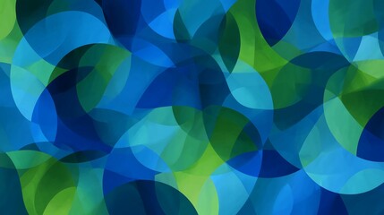 Abstract circular shapes blue and green color scheme