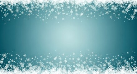 Fototapeta premium Elegant winter background featuring delicate snowflakes on a gradient blue surface