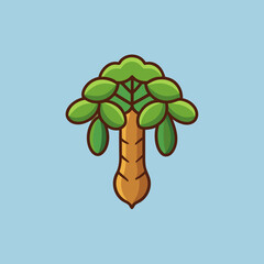 vector illustration of a green tree with leaves
