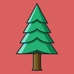 Obraz premium christmas tree vector illustration
