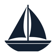 Illustration of a sailboat, a classic vessel symbolizing freedom, adventure, and maritime pursuits, ideal for nautical themes and summer designs
