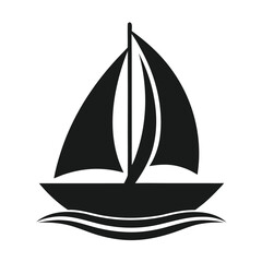 Illustration of a sailboat, showcasing a simple and elegant design suitable for nautical themes and minimalist projects, vector art