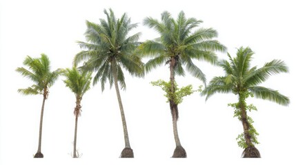 Obraz premium bark. Tropical coconut trees with distinct textures, isolated for a crisp botanical focus. gardening catalogs, home-decor guides, designed for home decor and floral branding, used by clinicians.