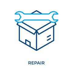 Repair Icon Outline Color Style. Vector Illustration For Graphic Design