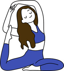 yoga woman flat vector illustration