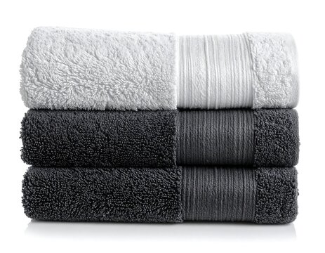 Stack of gray and white towels