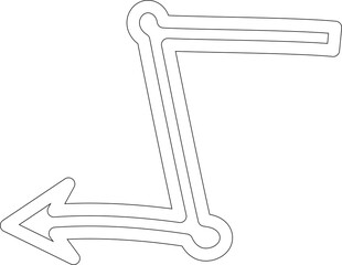 Obraz premium Arrow thin lines collection. Outline paths design