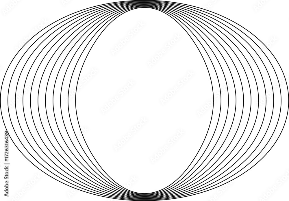 Poster oval line shapes made of lines with blend effect