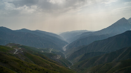 Fototapeta premium summer in the mountains. a beautiful mountain gorge