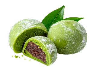 mochi matcha isolated on transparent png