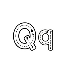 Letter Q Tracing Practice Learn Alphabet Formation with Guided Arrows