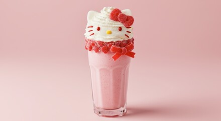 Pink cocktail drink dessert style