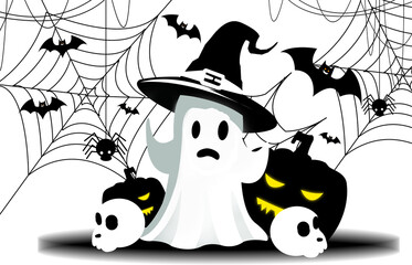 halloween witch and pumpkin