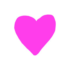 hand made pink heart shape representing love and affection for valentine's day on transparent background