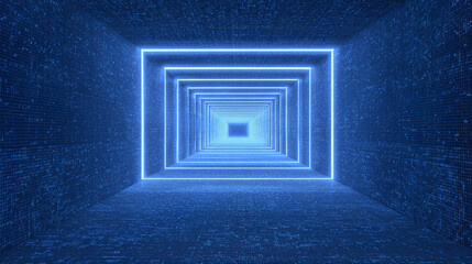 Digital Tunnel of Light - Futuristic Technology