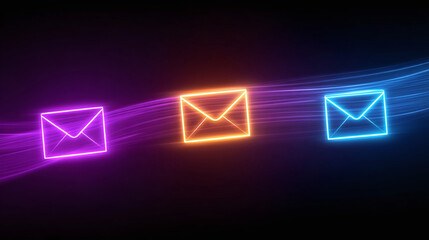 Vibrant Neon Email Symbols